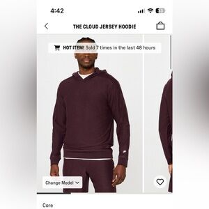 Fabletics Cloud Jersey Hoodie (L)
